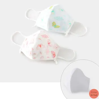 

COBROO 2 Pack Dust-proof Mask with Filter for Baby Washable Reusable 100% Cotton Anti Dust Face Mouth Mask Cover