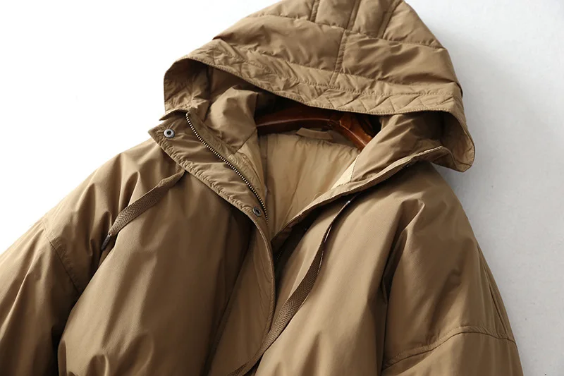super warm Winter hooded oversized Warm Duck down coat female was thin waist Down Warm Jacket Hooded thicker warm Parkas F791