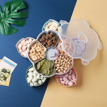 Цветочный дизайн, вращающаяся пластиковая коробка для хранения, свадебные закуски, конфеты, сухие фрукты, ящик для хранения ювелирных изделий, органайзер, косметическая коробка