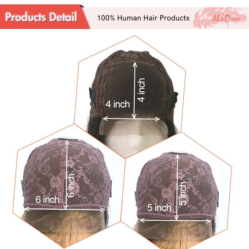 HD Transparent Lace Closure Wig Natural Color Pre-Plucked With Baby Hair Peruvian Straight Remy Hair 4x4/5x5 Lace Closure Wig