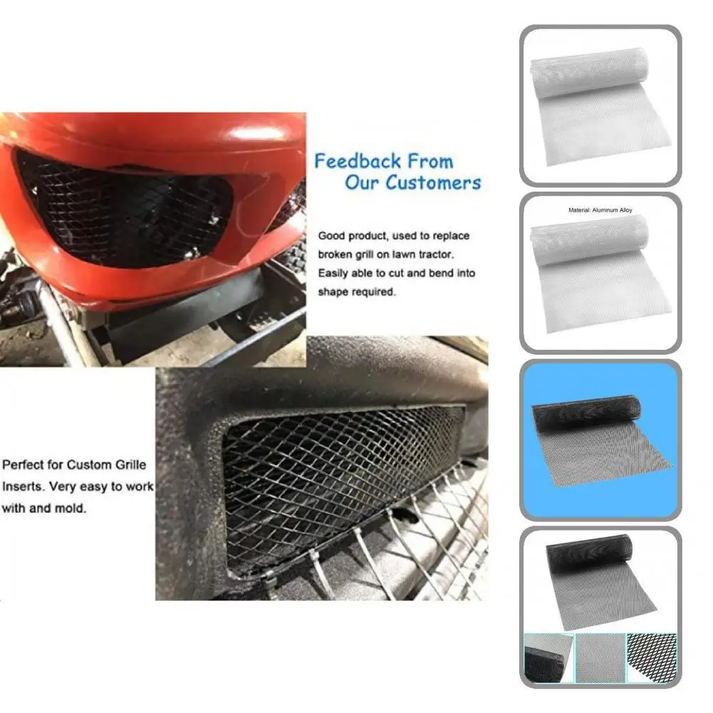 

Автомобильная решетка из алюминиевого сплава, сетка для решетки радиатора, тонкая работа, надежная износостойкая решетка для бампера 120x33, рулон сетки