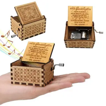 

Wooden Pine Carved Music Box You Are My Sunshine Christmas Granddaughter Birthday to Gift Grandma's Gift Valentine Y9L2