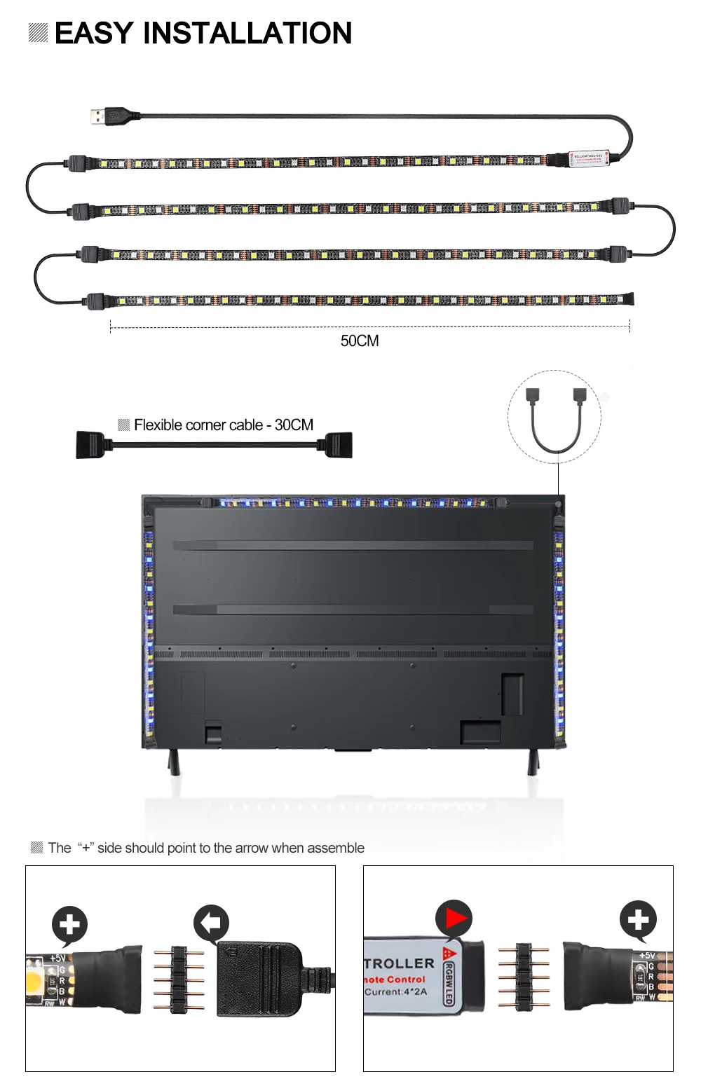 USB Светодиодная лента 5050 RGB гибкий светодиодный светильник DC5V RGB+ белый цвет сменный Настольный Декор экран ТВ фоновый светильник ing