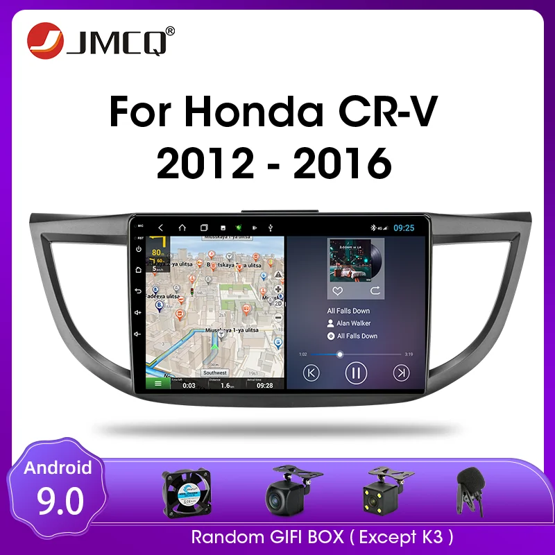 JMCQ Android 9.0 Car Radio For Honda CRV CR-V 4 RM RE 2012-2016 Multimedia Video Player 2 din T9 DSP RDS 4G+64G GPS Navigaion