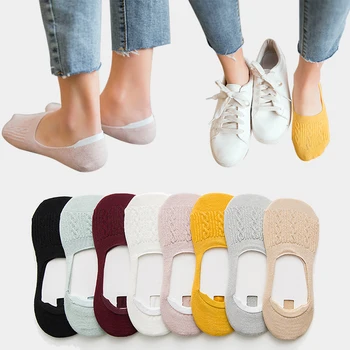 5 Pairs Cotton Women Socks Solid Snowflake Softable funny Socks Women Summer Slipper Socks Hot Sale