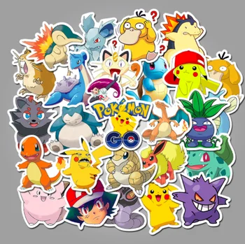 

Pikachu 50pcs Pokemon Stickers Car Bike Motorcycle Phone Laptop Travel Luggage Cool Sticker Skateboard Guitar Decals Graffiti
