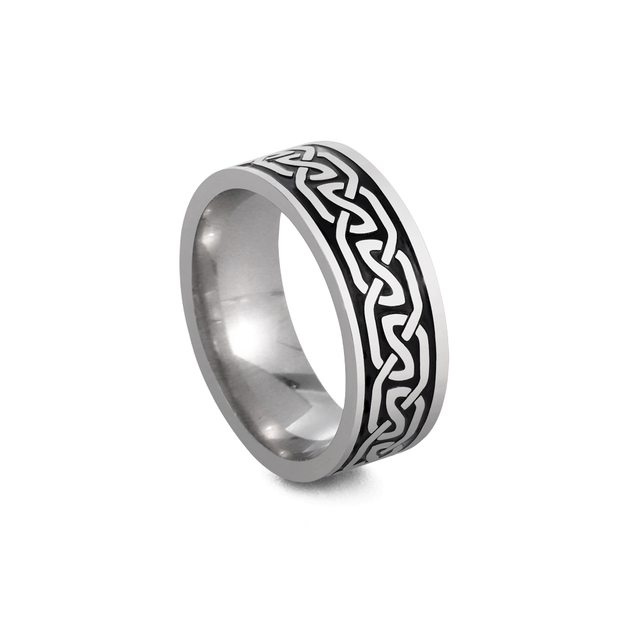 Viking Celtics Knot Stainless Steel Ring Amulet Vintage Signet Finger Rings for Men Women Punk Jewelry High Quality