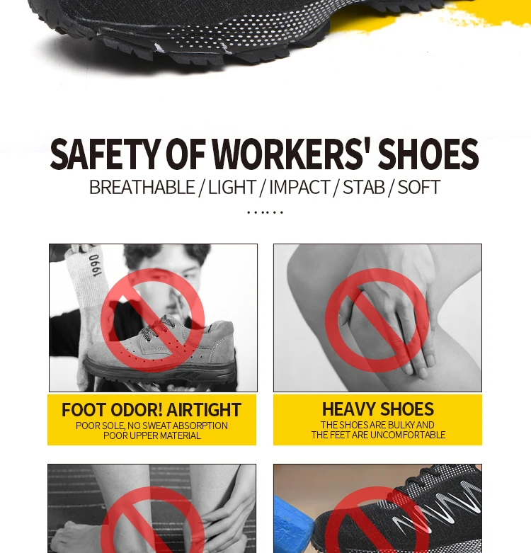 Дышащая защитная обувь; Мужская сетчатая обувь с защитой от ударов и проколов; легкая теплая рабочая обувь со стальным носком