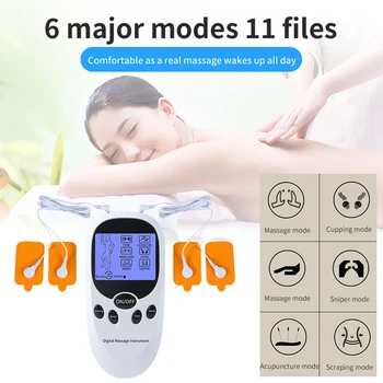 

6 Modes Electrical Massager Digital Therapy Tens Machine for Body Back Neck Pain Relief Health Care Tools for Message Relaxation