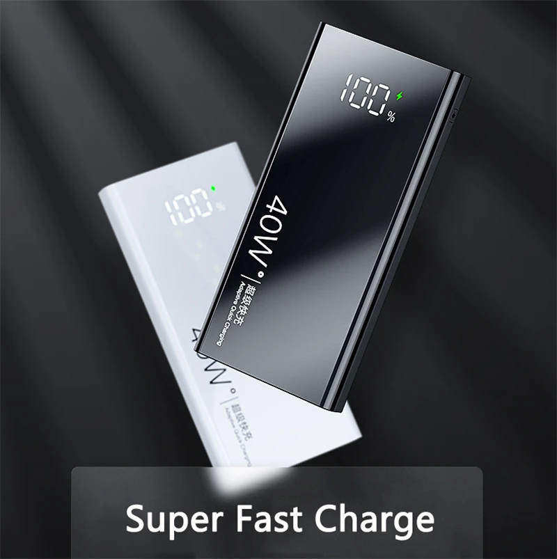 power bank battery 20000mAh 10000mAh Power Bank PD 40W Super Fast Charge for Huawei P40 20W Powerbank for iPhone 12 11 Samsung Poverbank with Light 10000 mah