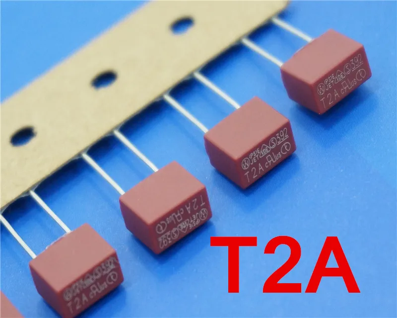 10 шт./партия) T2A 250V TE5 сверхминиатюрный предохранитель медленного выдува, UL VDE RoHS утвержден, 2A, 2 А