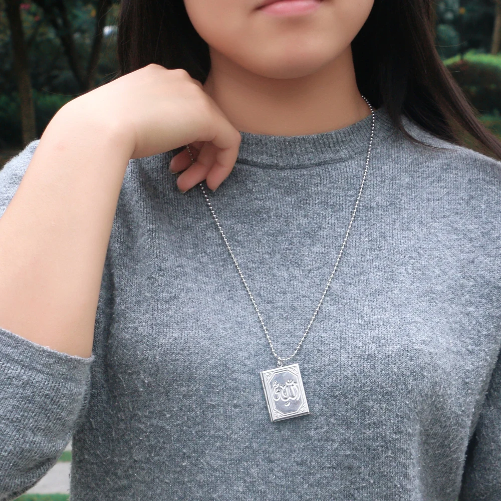 

Fashion women's sterling 925 silver necklace square photo box pendant necklace supports custom photo anniversary jewelry gift
