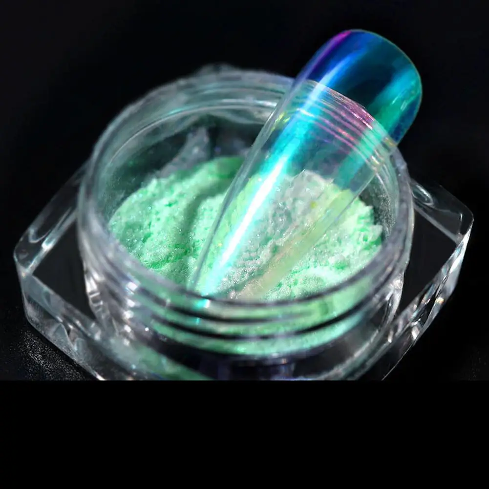Хоббилан термохромный пигмент порошок горячий активный порошок термальный цвет супер зеркальный эффект, цвета хрома блеск для ногтей мощность 1 шт - Цвет: CH02