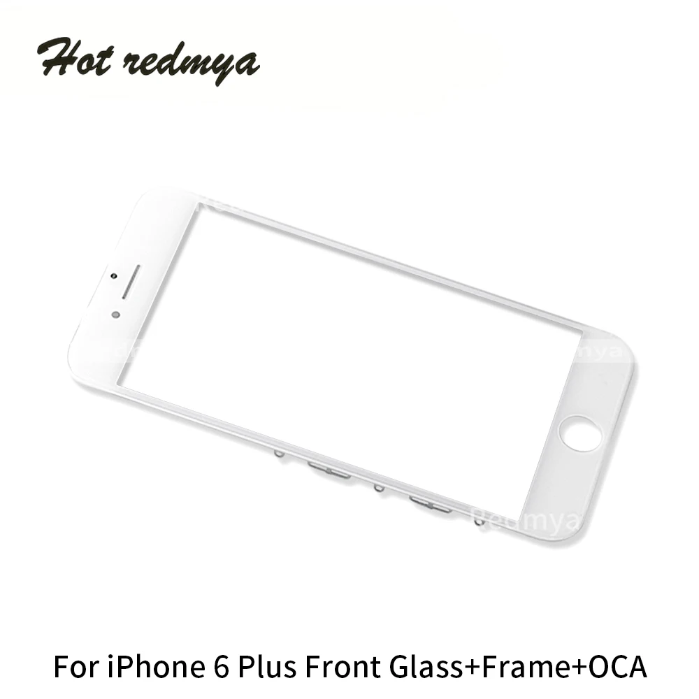10 шт. внешняя стеклянная панель для iPhone 6 Plus 6plus lcd Передний сенсорный экран дигитайзер сенсорная стеклянная рамка+ OCA запасные части
