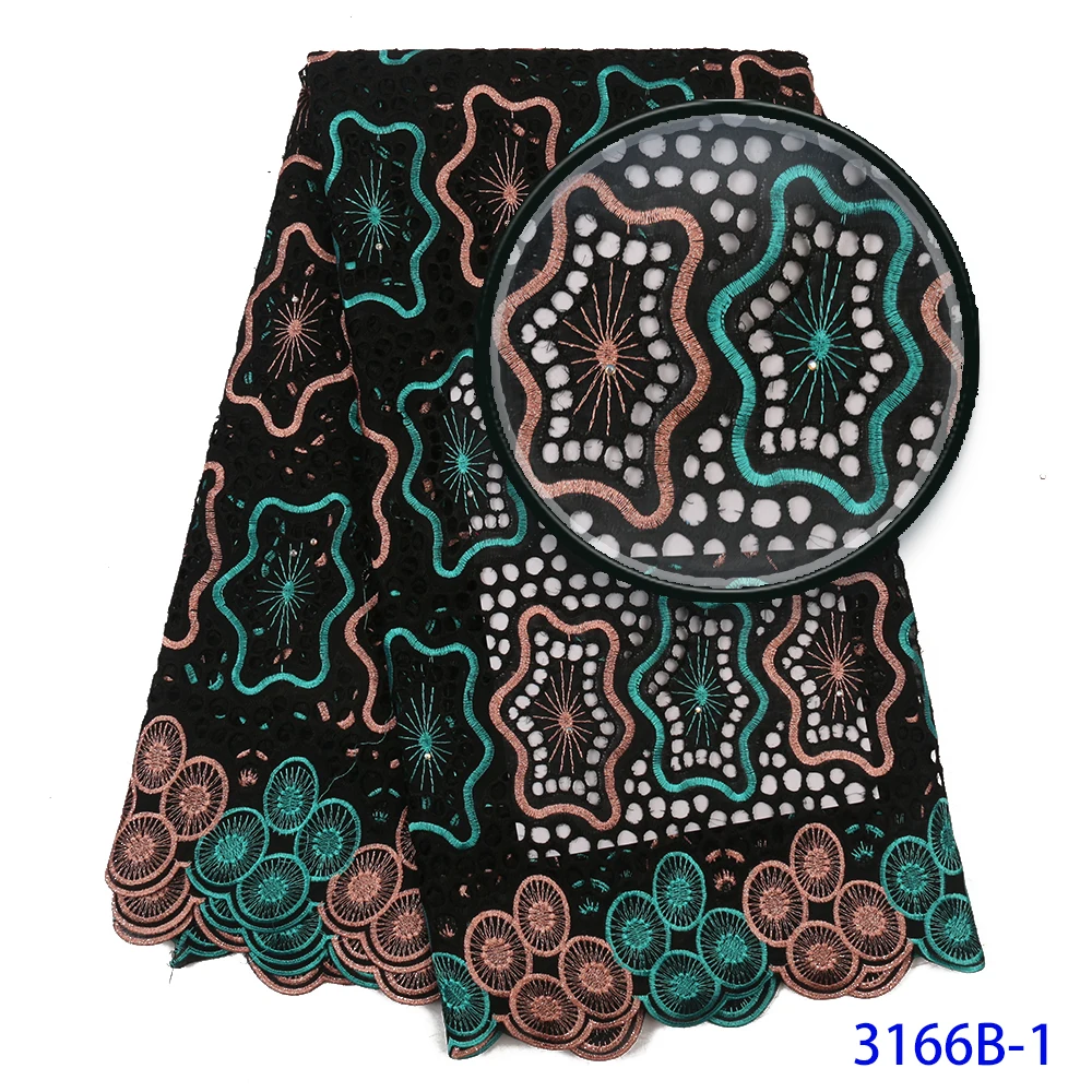 2019 Swiss Voile Lace In Switzerland High Quality African 100%Cotton Lace Fabric With Stone Nigerian Every Dress Party QF3171B-2