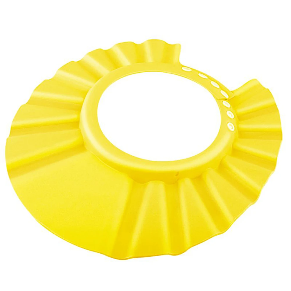 Цвет: желтый Bath Wash Hair Cap Ear Protection Children Shampoo Cap Shower Caps Baby Shower Shield Hat Safe Soft Hat Adjustable - Цвет: Цвет: желтый