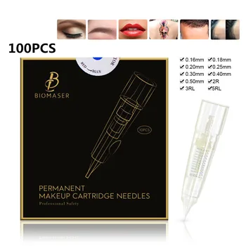 

Biomaser Professional Permanent Makeup Cartridge Needles 1R/2R/3RL/5RL Disposable Sterilized Tattoo Pen Machine Needles Tips
