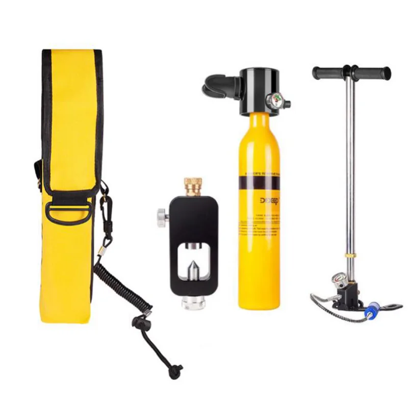 

DIDEEP 0.5L Mini Scuba Oxygen Cylinder Air Tanks Diving Equipment for Snorkeling Underwater Breathing with Pump Respirator Bag