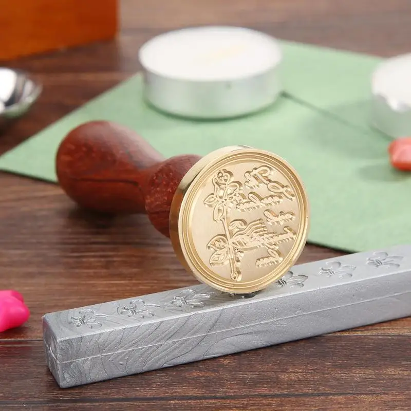 Retro Card Envelope Animal Plant Sealing Wax Copper Stamp DIY Custom Supply
