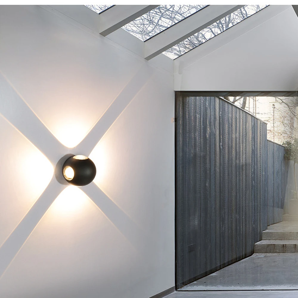 Indoor Lighting LED Spherical Wall Lamp IP65 Waterproof  Outdoor Aluminum Wall Light Surface Mounted Cube LED Garden Porch Light
