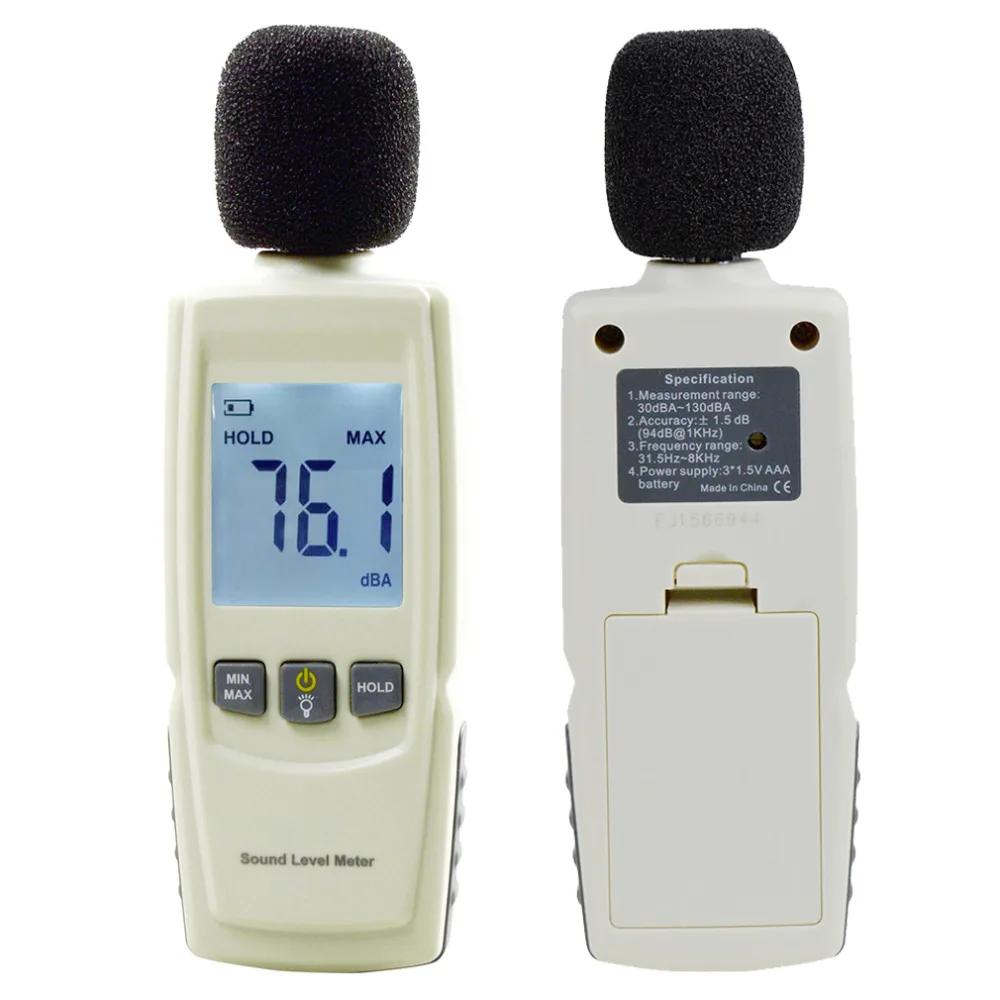 

Digital Sound Level Meter Digital Noise Tester LCD Screen Audio Voice Describe Meter 30--130dB in Decibel LCD Analyzer Tester