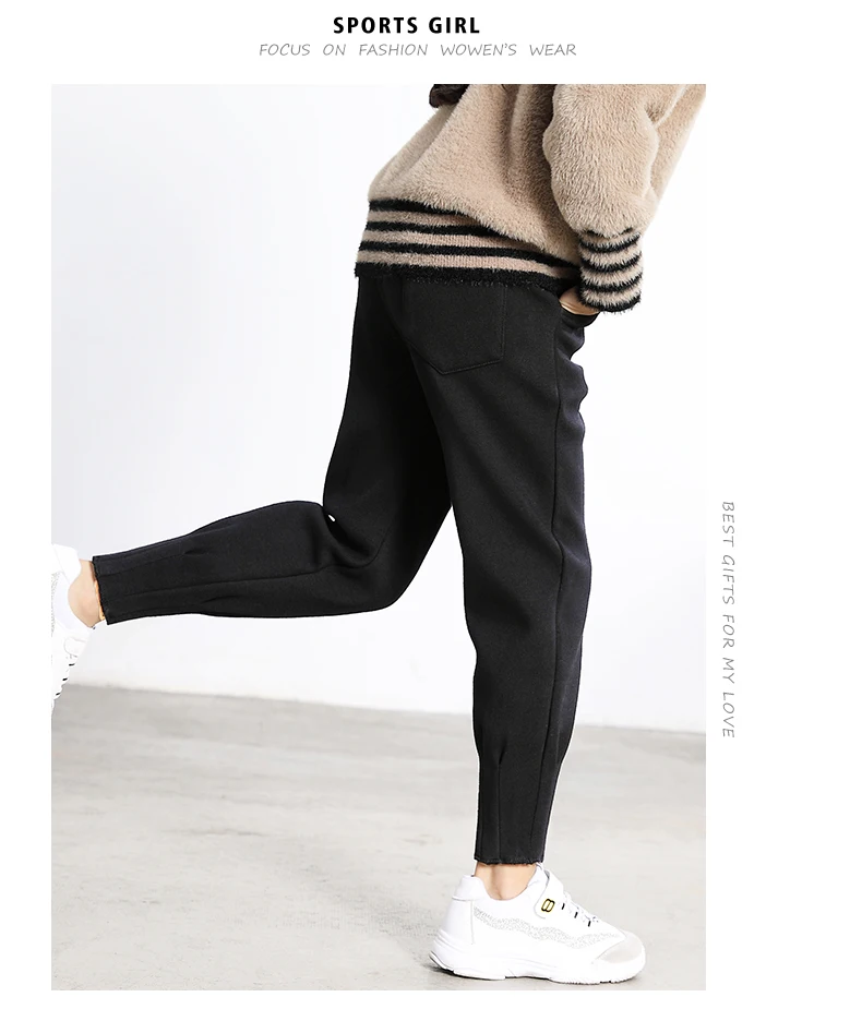 Plus Velvet Girls Carrot Pants Autumn And Winter New Spring And Autumn Fashion Casual Pants Children Boys Girls Sport Pants