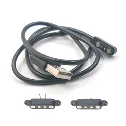 USB to Spring-Loaded Magnetic Pogo pin connector 2 pin Pitch 2.8 mm through hole male female 2A 36V DC Power Charge Probe Cable