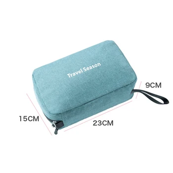 

New Waterproof Storage Bag Polyester Fold Travel Cosmetic Makeup Organizer Wash Shaving Zipper Bag Accessories Supplies Organize