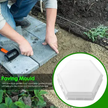 

DIY Paving Moulds Wide Scope of Application Lightweigh Delicate Home Garden Path Reusable Concrete Cover Hexagon-shaped Mold