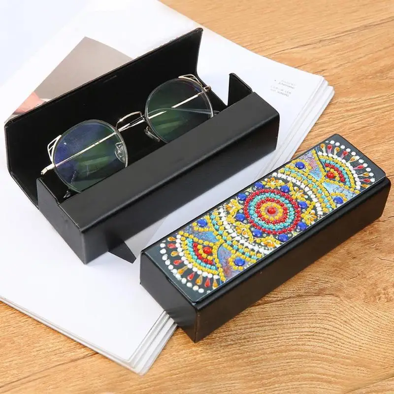 5D DIY Алмазная картина, коробка для очков, для путешествий, кожаный чехол для хранения солнцезащитных очков, алмазная вышивка, чехол для хранения, рождественские подарки