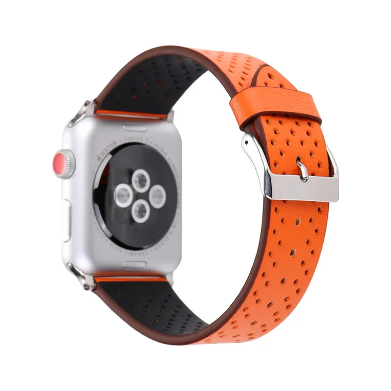 Натуральная кожа аксессуары ремешок для наручных часов Apple Watch, версии 44/40 мм дышащий ремень для наручных часов iWatch, 4/3/2/1 Замена Браслет