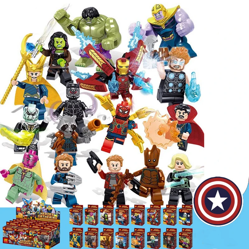 

New Avengers 16 Figures Marvel Endgame Building Blocks Iron Man Thanos Hulk Thor Panther Tony Compatible with Legoinglys Gift