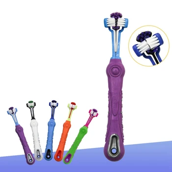 

Three-Sided Toothbrush For Brushing Dog's Teeth, Perfect Teeth Care For Dogs For Fresh Breath Pet Teeth Care Supplies