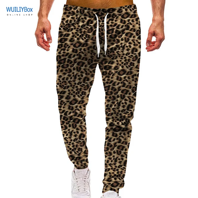 3D Pattern Sports Leopard Print Pants 