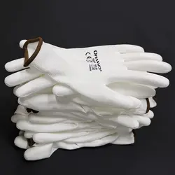 10 пар ПУ нитриловые безопасные рабочие перчатки с покрытием ладони перчатки Механика рабочие перчатки сертифицированы CE EN388