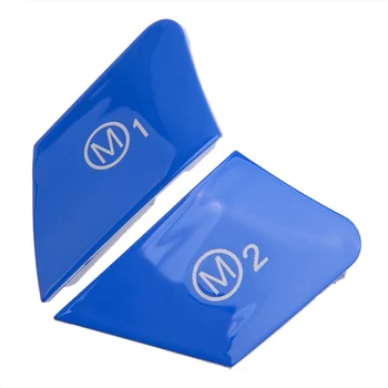 

2pcs/set Car Plastic Blue Steering Wheel M1 M2 Mode Button Switch Cap Cover Trim fit for BMW F30 F34 M-Sports