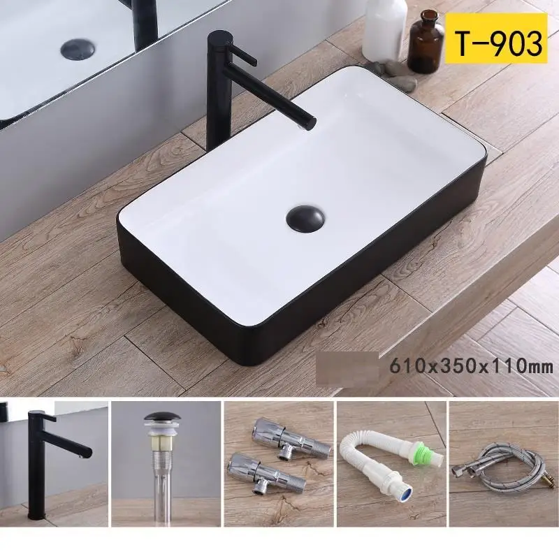 Fregadero Waschtisch Sobre Encimera Lavandino Bagno судно Wastafel Black Salle De Bain Evier туалетный столик Lavabo раковина для ванной комнаты - Цвет: MODEL I