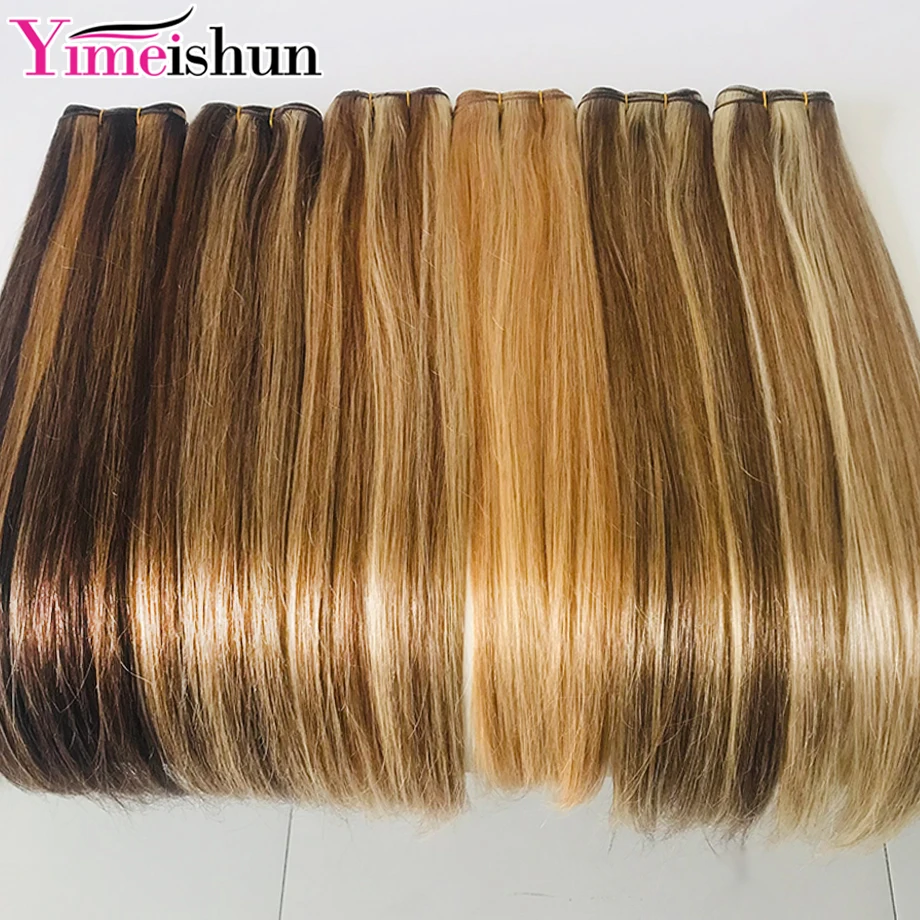 Yimeishun-Destaque Pacotes De Cabelo Humano, Brazilian Weaving