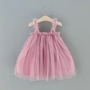 

Girls Lace Princess Dress Sleeveless Tulle Lace Ball Gown Dress for Little Girls Dresses Baby Girls Summer Beach Dresses B2