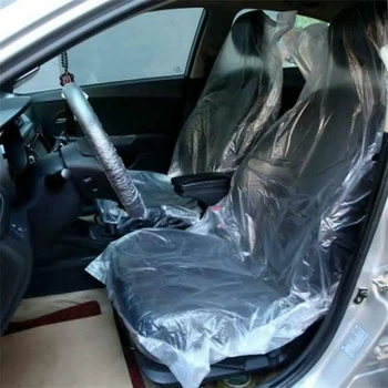 

100*Car Seat Cover Waterproof PE Plastic Disposable Protective Cover Universal Auto Interior