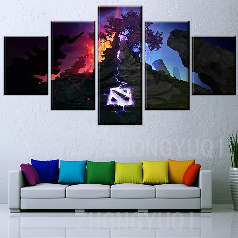 Настенная живопись холст 5 панелей Постер DOTA 2 игровой постер с принтом домашний