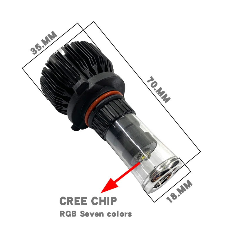 HaoXuan RGB машине фару H7 светодиодный H16 5205 светодиодный H11 9005 9006 20 Вт 5400LM 12V 24V de la aplicación de контроля de faro светодиодный bombilla