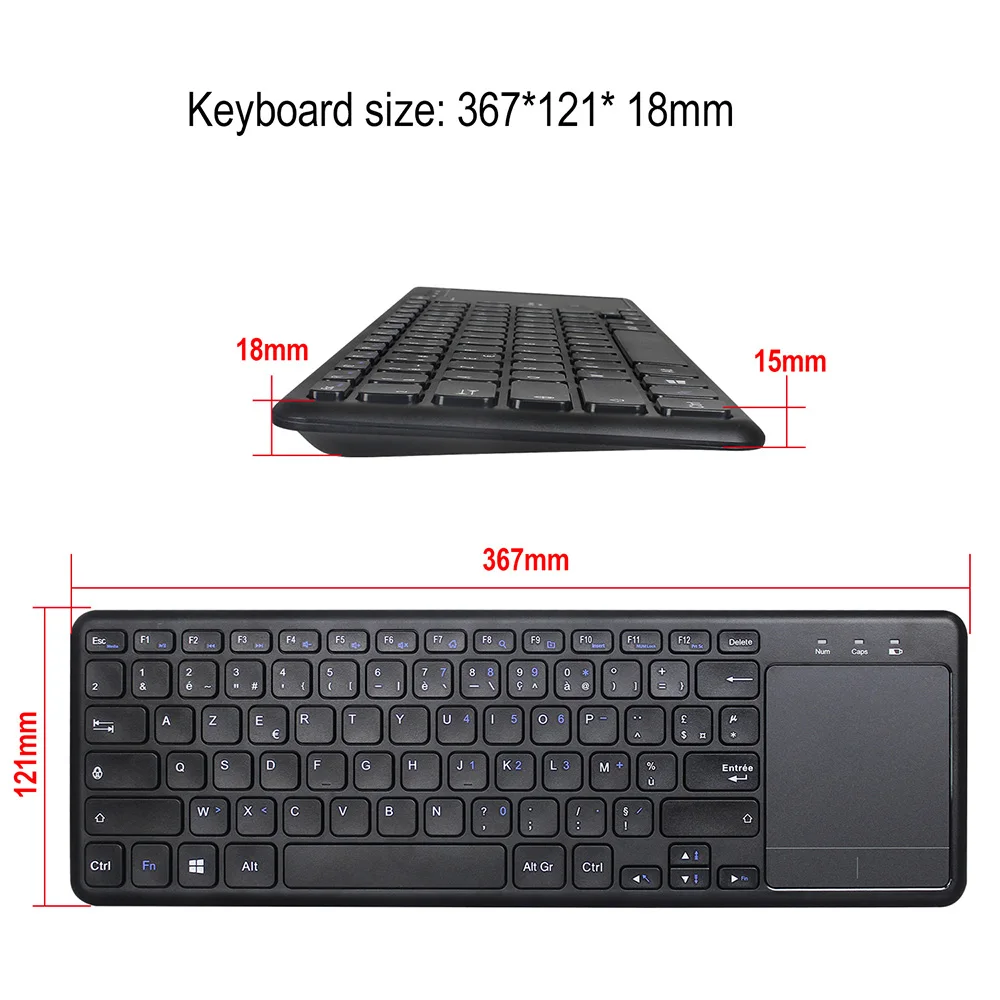 HXSJ L200 2,4G Беспроводная Клавиатура тонкая 10 м Французская клавиатура с раскладкой AZERTY с сенсорной панелью управление жестами для настольных ПК ноутбуков