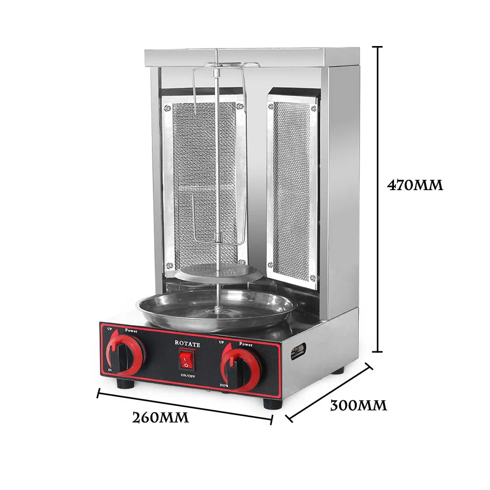 shawarma Grill Machine Stainless Steel Gas Doner kebab Vertical Automatic Rotating BBQ Grill Smokeless Gas Broiler Machine