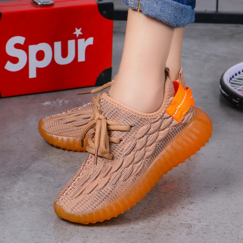 

2019 Autumn Breathable Fly Woven Children Travel Shoes Comfortable Breathable Child Sports Shoes Men's