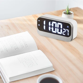 

Led Digital Alarm Clock Bedside Electronic Running Seconds Wake Up Light Bedroom Mute Snooze Digital Home Decoration Clocks