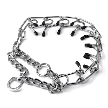 

Pit Bull German Shepherd Training Metal Gear Prong Dog Collar With Quick Release Snap Buckle And Rubber Caps Plated Pet Collar