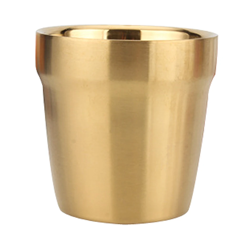 Modern Gold Coffee Mug Double Layer Drinking Cup Office Home Bar Tankard