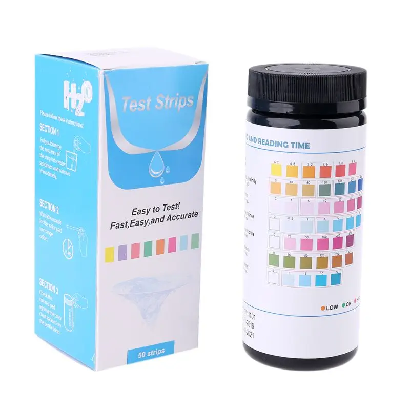 

50 Strips Water Test Strips 7in1 Bromine pH alkalinity Nitrite Chlorine Hardness Test Paper