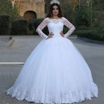 GRAN DESCUENTO ❤️ Vestido de novia de manga larga, blanco, Encaje Vintage, barato - discount item 37% OFF Bodas y eventos
